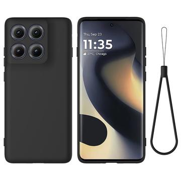 Motorola Edge (2025) Flydende silikone cover med håndrem - sort