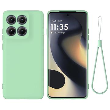 Motorola Edge (2025) Flydende silikone cover med håndrem - grøn
