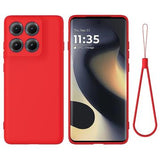 Motorola Edge (2025) Flydende silikone cover med håndrem - rød