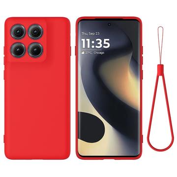 Motorola Edge (2025) Flydende silikone cover med håndrem - rød