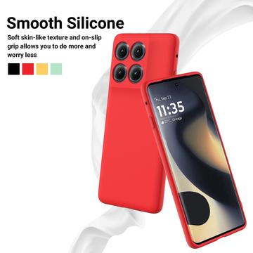 Motorola Edge (2025) Flydende silikone cover med håndrem - rød