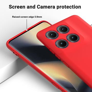 Motorola Edge (2025) Flydende silikone cover med håndrem - rød