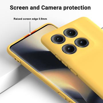Motorola Edge (2025) Flydende silikone cover med håndrem - gul