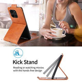 Motorola Edge (2025) lodret flip-etui med stativ - Brun
