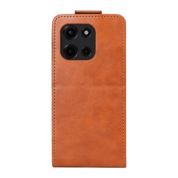Motorola Edge (2025) lodret flip-etui med stativ - Brun