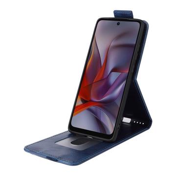 Motorola Edge (2025) lodret flip-etui med stativ - mørkeblå