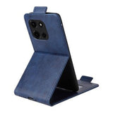 Motorola Edge (2025) lodret flip-etui med stativ - mørkeblå