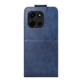 Motorola Edge (2025) lodret flip-etui med stativ - mørkeblå