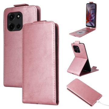 Motorola Edge (2025) lodret flip-etui med stativ - rosaguld