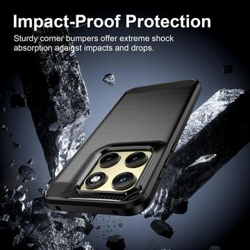 Motorola Edge (2026) Børstet TPU Cover - Karbonfiber - Sort