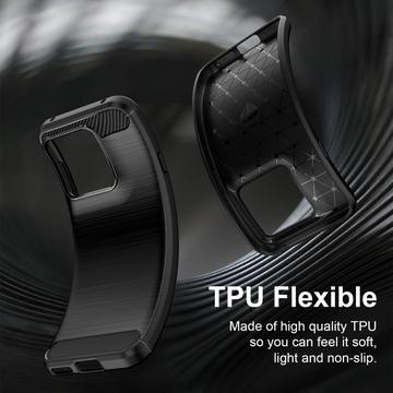 Motorola Edge (2026) Børstet TPU Cover - Karbonfiber - Sort