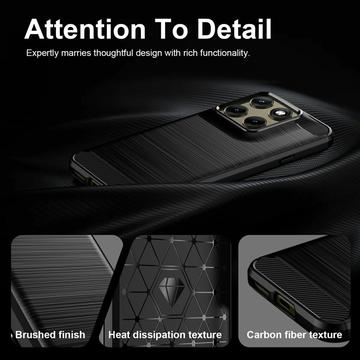 Motorola Edge (2026) Børstet TPU Cover - Karbonfiber - Sort