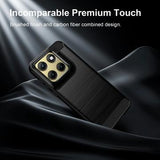 Motorola Edge (2026) Børstet TPU Cover - Karbonfiber - Sort