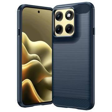 Motorola Edge (2026) Børstet TPU Cover - Karbonfiber - blå