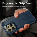 Motorola Edge (2026) Børstet TPU Cover - Karbonfiber - blå