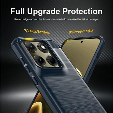 Motorola Edge (2026) Børstet TPU Cover - Karbonfiber - blå