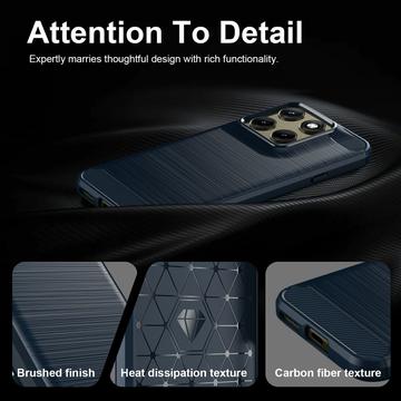 Motorola Edge (2026) Børstet TPU Cover - Karbonfiber - blå