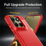 Motorola Edge (2026) Børstet TPU Cover - Karbonfiber - rød