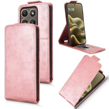 Motorola Edge (2026) lodret flip-etui med stativ - rosaguld