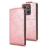 Motorola Edge (2026) lodret flip-etui med stativ - rosaguld