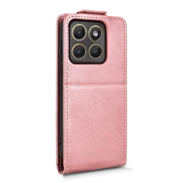 Motorola Edge (2026) lodret flip-etui med stativ - rosaguld