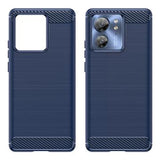 Motorola Edge 40 Børstet TPU Cover - Karbonfiber - Blå