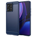 Motorola Edge 40 Neo Børstet TPU Cover - Karbonfiber - Blå