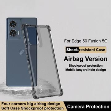 Motorola Edge 50 Fusion/G96 Imak Faldsikkert TPU Cover - Gennemsigtig Sort