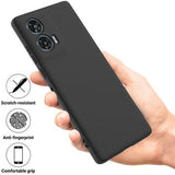 Motorola Edge 50 Fusion/G96 Liquid Silikone Cover med Strop - Sort