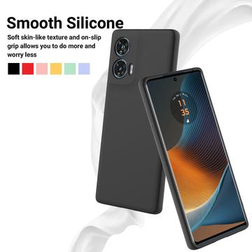 Motorola Edge 50 Fusion/G96 Liquid Silikone Cover med Strop - Sort