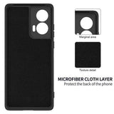 Motorola Edge 50 Fusion/G96 Liquid Silikone Cover med Strop - Sort