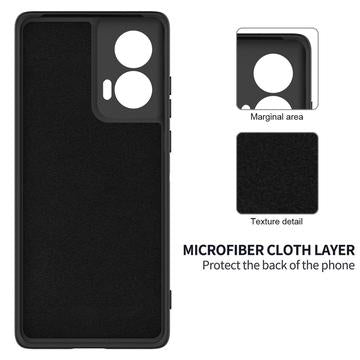 Motorola Edge 50 Fusion/G96 Liquid Silikone Cover med Strop - Sort