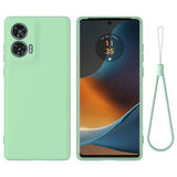 Motorola Edge 50 Fusion/G96 Liquid Silikone Cover med Strop - Grøn