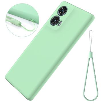 Motorola Edge 50 Fusion/G96 Liquid Silikone Cover med Strop - Grøn