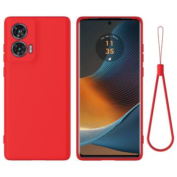 Motorola Edge 50 Fusion/G96 Liquid Silikone Cover med Strop - Rød