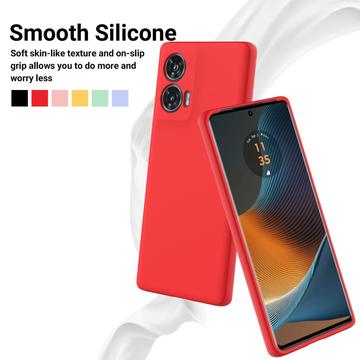 Motorola Edge 50 Fusion/G96 Liquid Silikone Cover med Strop - Rød