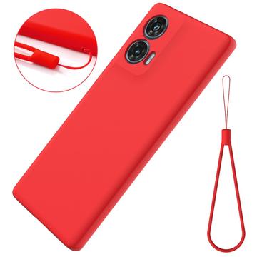 Motorola Edge 50 Fusion/G96 Liquid Silikone Cover med Strop - Rød