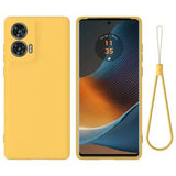 Motorola Edge 50 Fusion/G96 Liquid Silikone Cover med Strop - Gul
