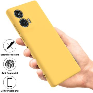 Motorola Edge 50 Fusion/G96 Liquid Silikone Cover med Strop - Gul