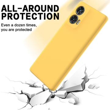 Motorola Edge 50 Fusion/G96 Liquid Silikone Cover med Strop - Gul