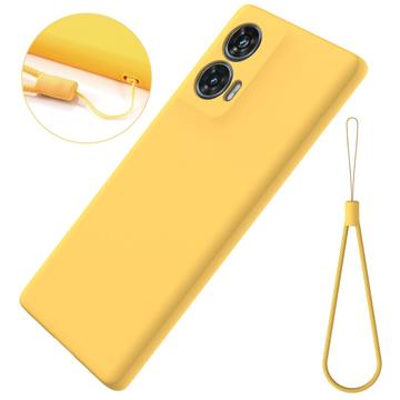 Motorola Edge 50 Fusion/G96 Liquid Silikone Cover med Strop - Gul
