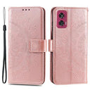 Motorola Edge 50 Fusion/G96 Mandala Series Etui med Pung - Rødguld