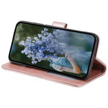 Motorola Edge 50 Fusion/G96 Mandala Series Etui med Pung - Rødguld