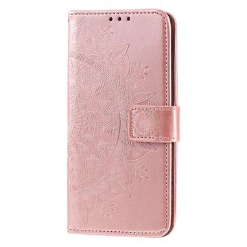 Motorola Edge 50 Fusion/G96 Mandala Series Etui med Pung - Rødguld