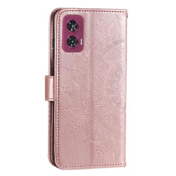Motorola Edge 50 Fusion/G96 Mandala Series Etui med Pung - Rødguld