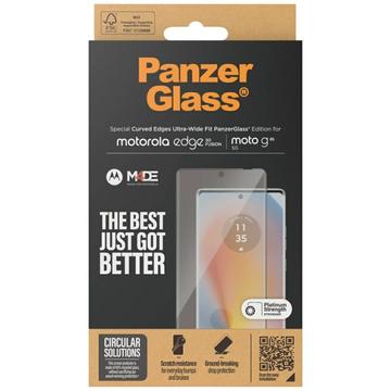 Motorola Edge 50 Fusion/Moto G85/G96 PanzerGlass Ultra-Wide Fit EasyAligner Skærmbeskyttelse Hærdet Glas - Sort Kant