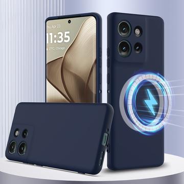 Motorola Edge 50 Liquid Silikone Cover - MagSafe Kompatibel - Mørkeblå