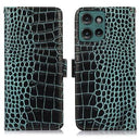 Motorola Edge 50 Neo Crocodile Series Læderpung med RFID - Grøn