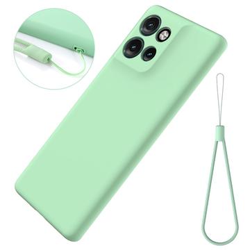 Motorola Edge 50 Neo Liquid Silikone Cover med Strop - Grøn