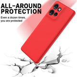 Motorola Edge 50 Neo Liquid Silikone Cover med Strop - Rød